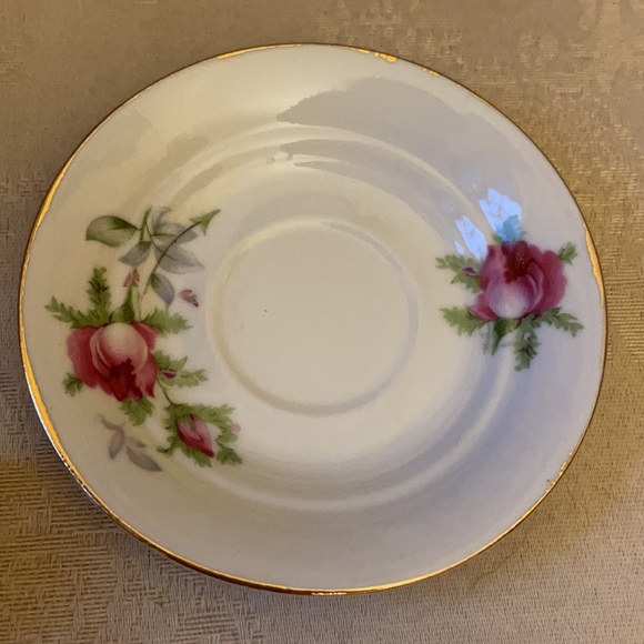 Lefton hand-painted rose pattern porcelain demitasse espresso tea cup saucer set - Picture 7 of 12